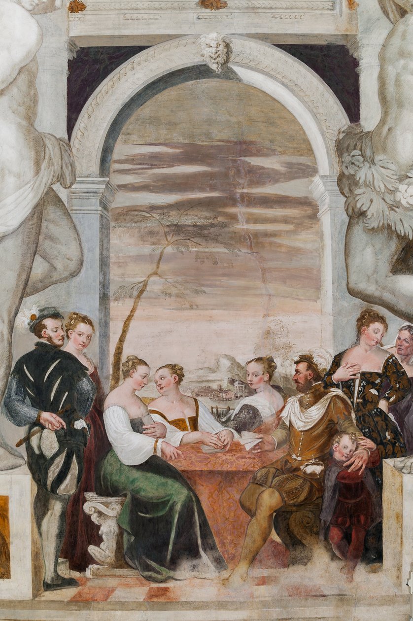 Partie de cartes, Salle principale, vers 1570 - Giovanni Antonio Fasolo
