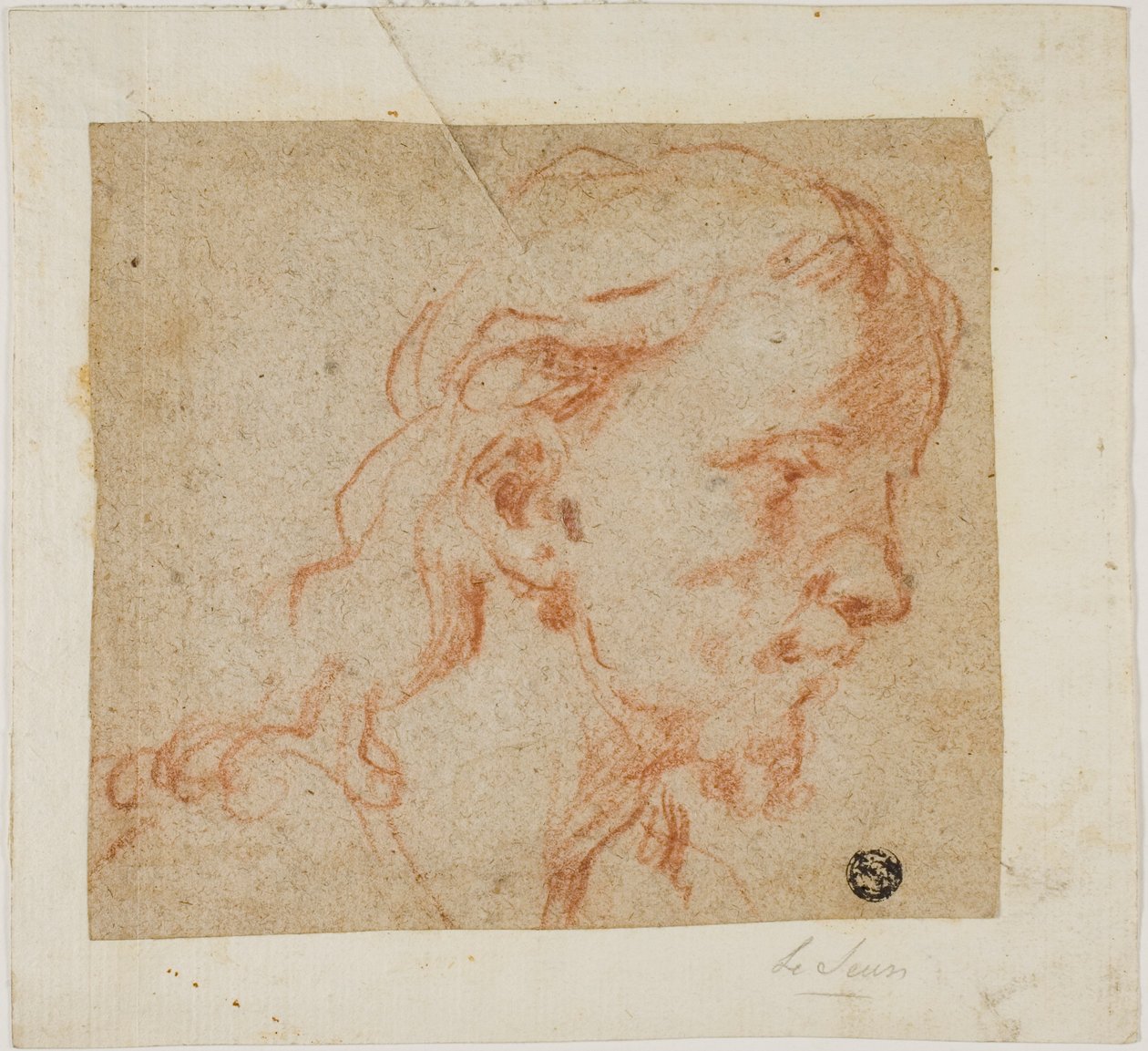 Tête du Christ, de profil trois-quarts, à droite - Giovanni Antonio Guardi