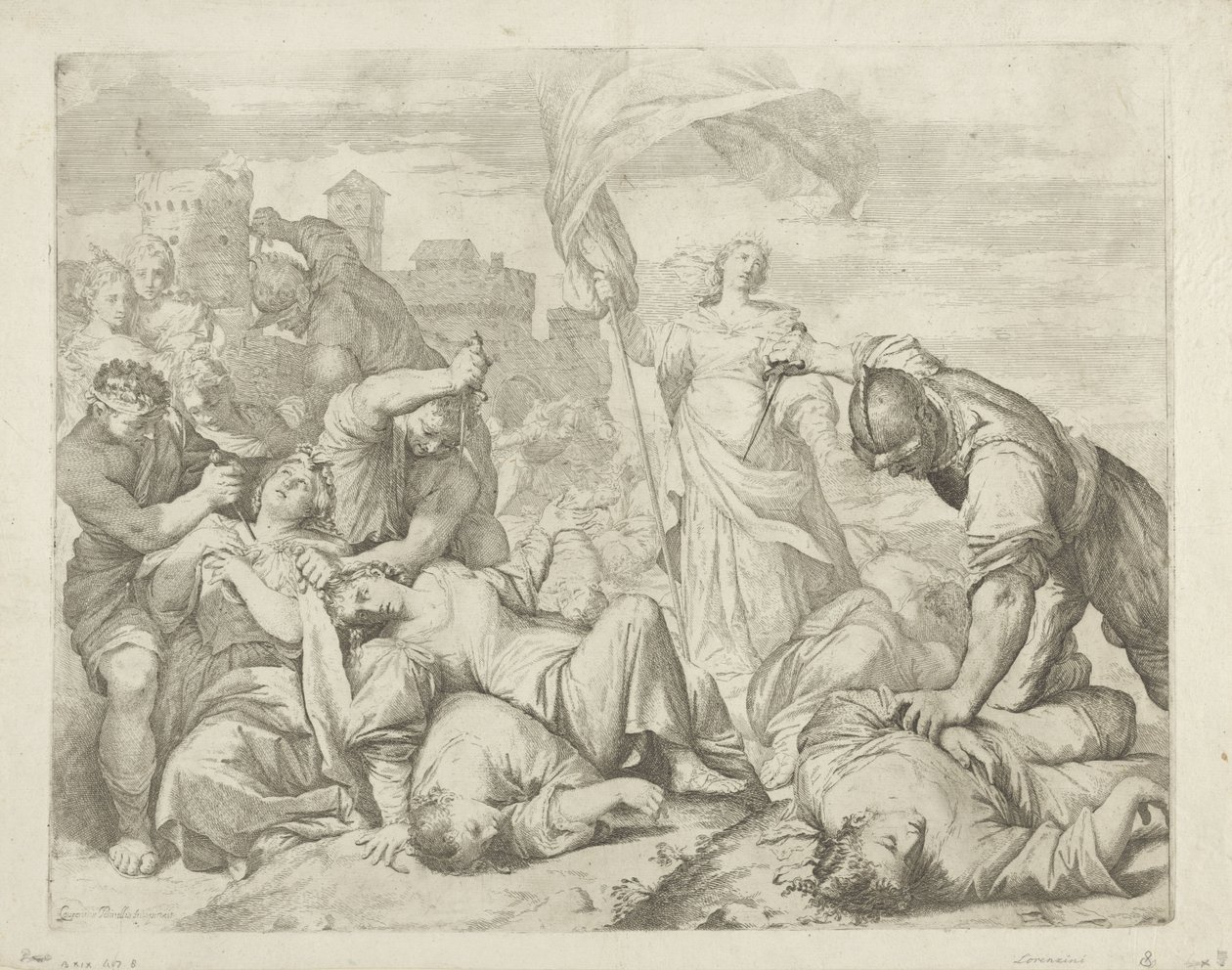 Le martyre de sainte Ursule et de ses compagnes - Giovanni Antonio Lorenzini
