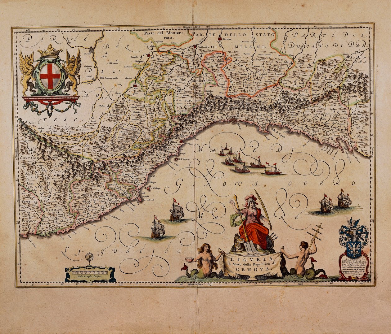Carte de la région de Ligurie, par Giovanni Antonio Magini - Giovanni Antonio Magini