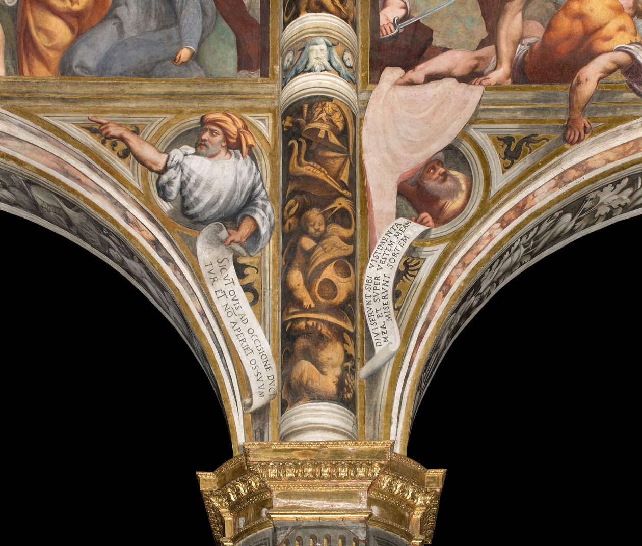 Nef centrale, Plume premier et deuxième travée sud, Bustes avec prophètes - Giovanni Antonio Pordenone