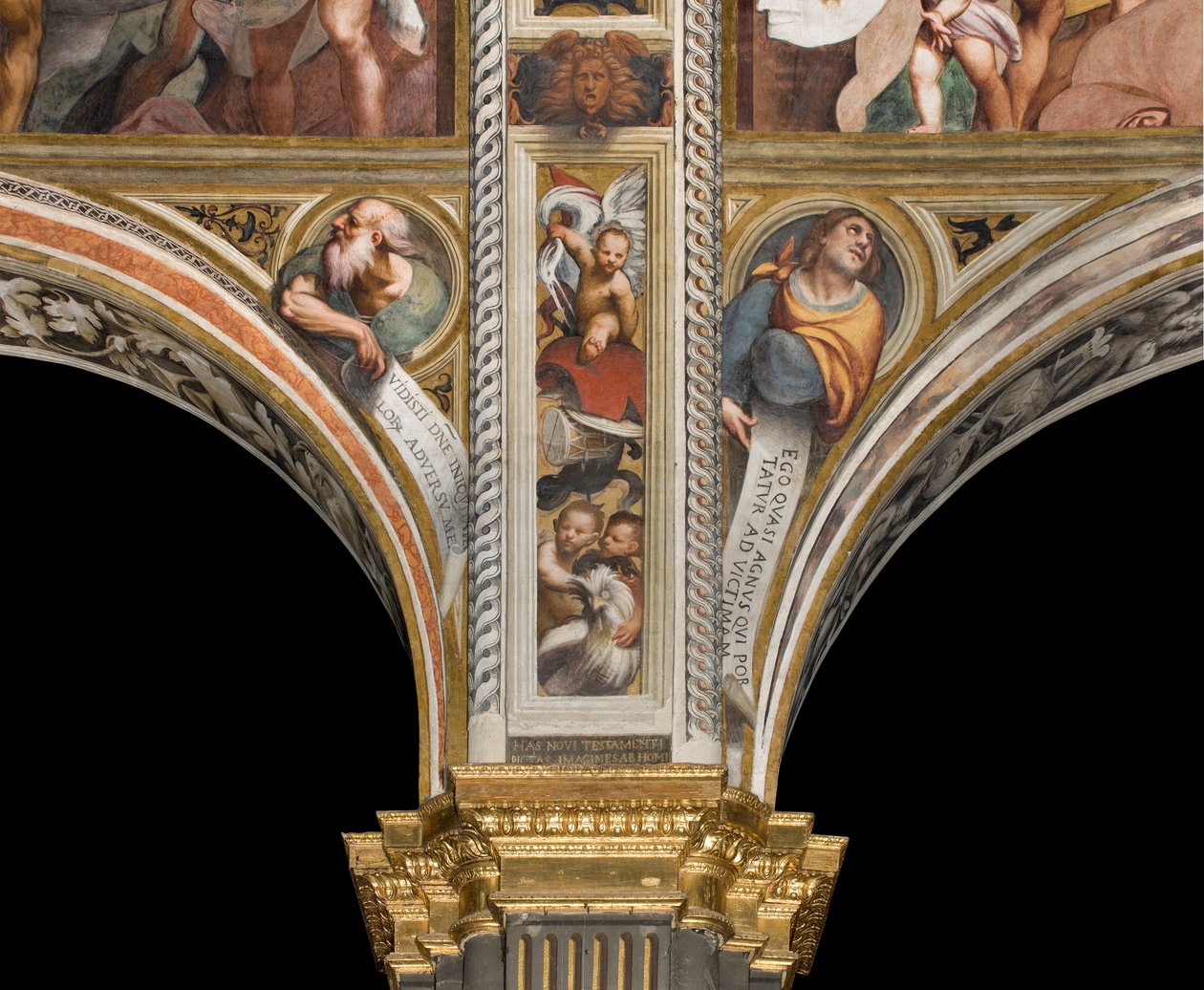 Nef centrale, deuxième et troisième travées sud, IL Pordenone 1520, Bustes avec prophètes - Giovanni Antonio Pordenone