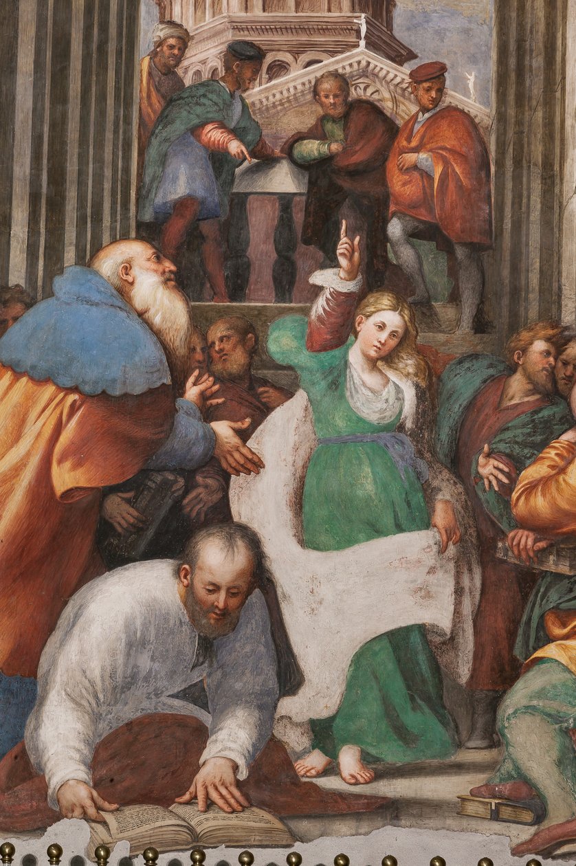 La dispute de Sainte Catherine avec les philosophes, 1530-32 (détail) - Giovanni Antonio Pordenone