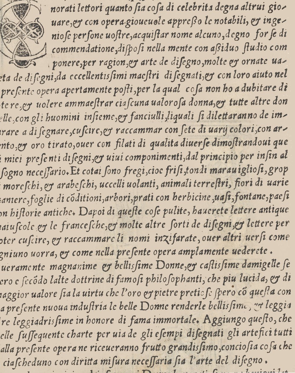 Essempio di recammi, page de titre verso, 1530 - Giovanni Antonio Tagliente