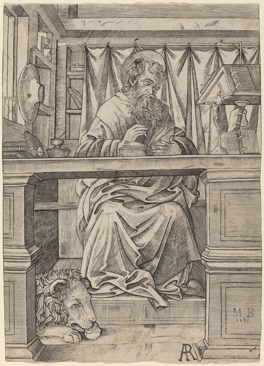 Saint Jérôme dans son étude - Giovanni Antonio da Brescia