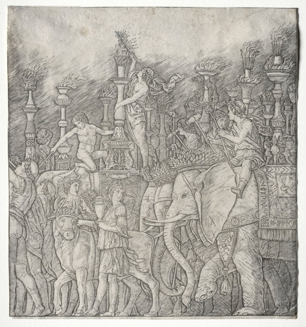 Les triomphes de César :  Les éléphants - Giovanni Antonio da Brescia