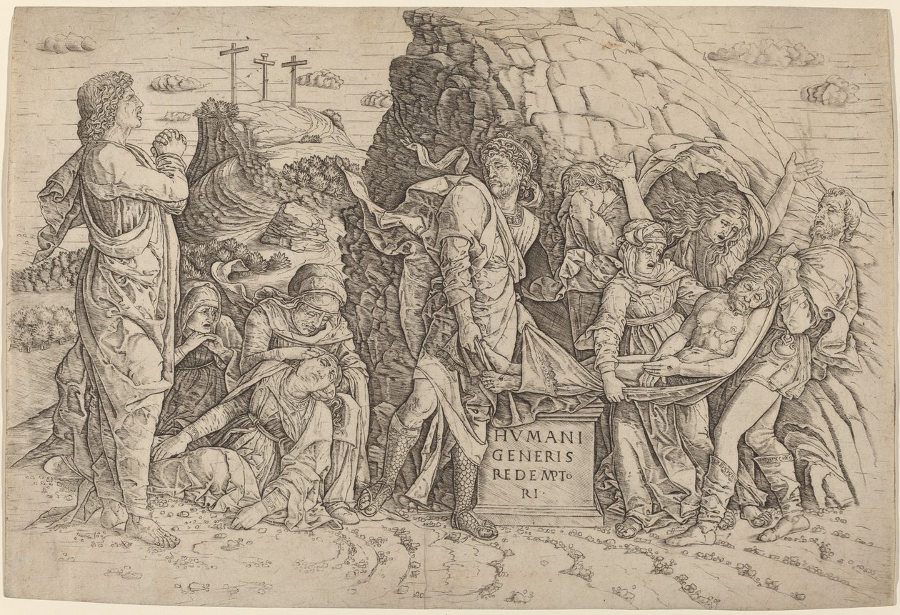 La Mise au tombeau - Giovanni Antonio da Brescia, after Andrea Mantegna