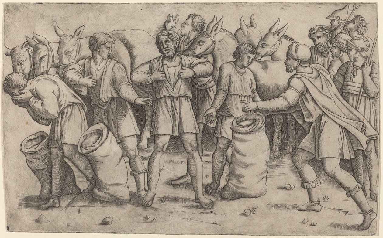 Découverte de la coupe de Joseph - Giovanni Antonio da Brescia after Baldassare Peruzzi