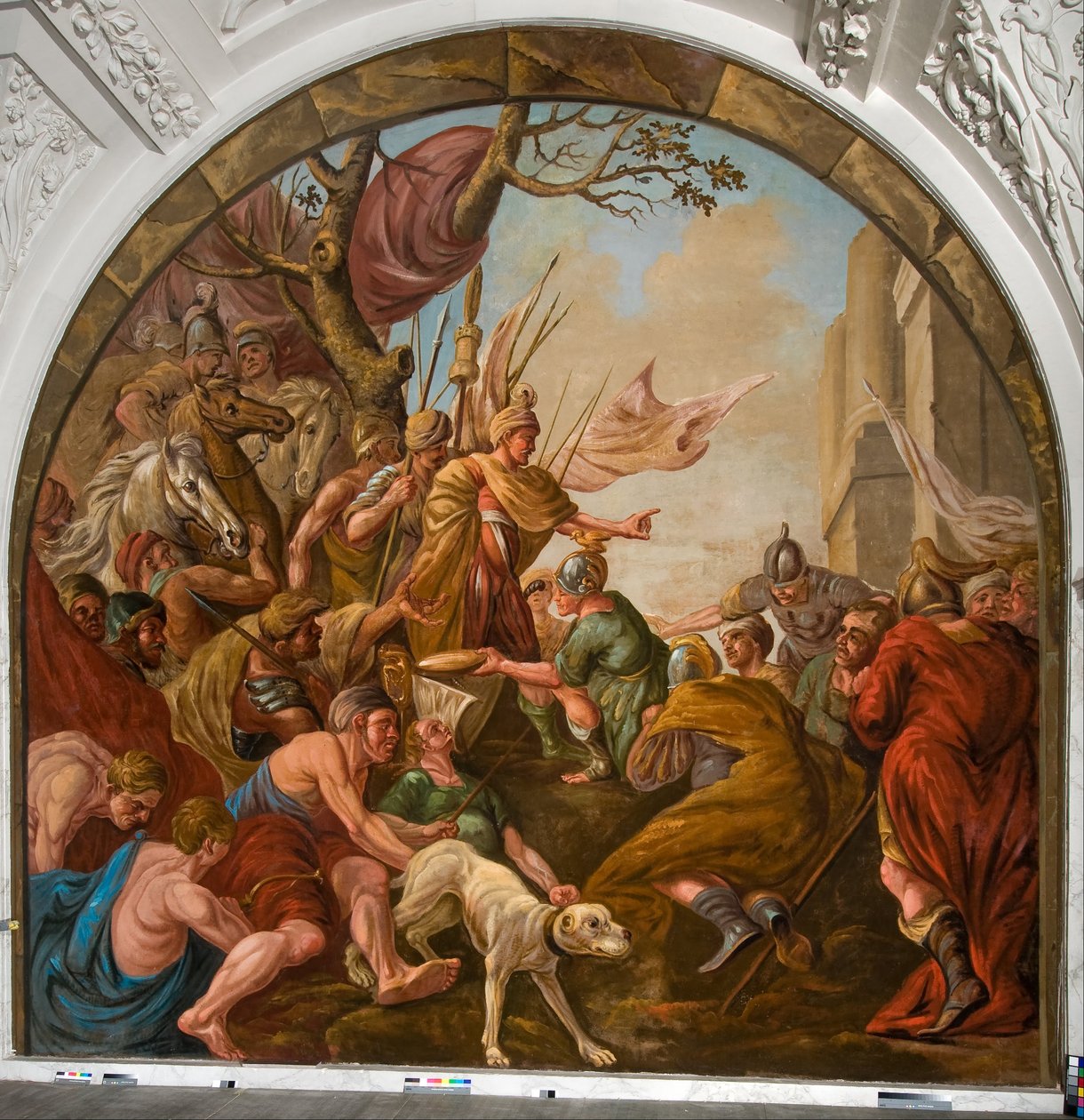 Dépouilles romaines déposées aux pieds de Claudius Civilis - Giovanni Antonio de Groot