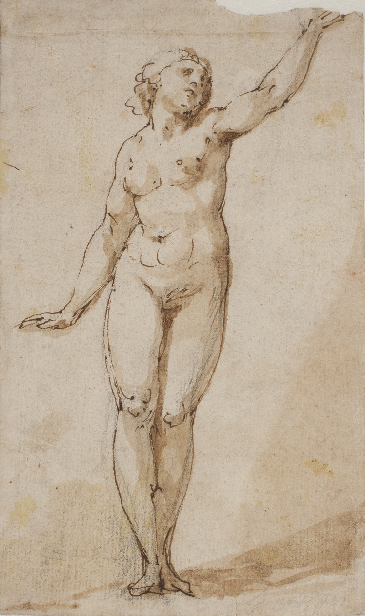 Femme nue debout levant son bras gauche - Giovanni Baglione