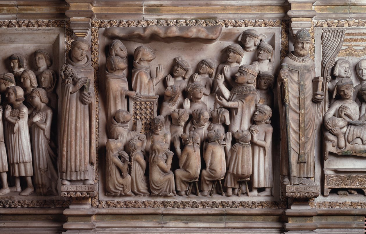 Le miracle du nuage Sculpture en marbre blanc, 1336-1339, par Giovanni di Balduccio - Giovanni Balduccio