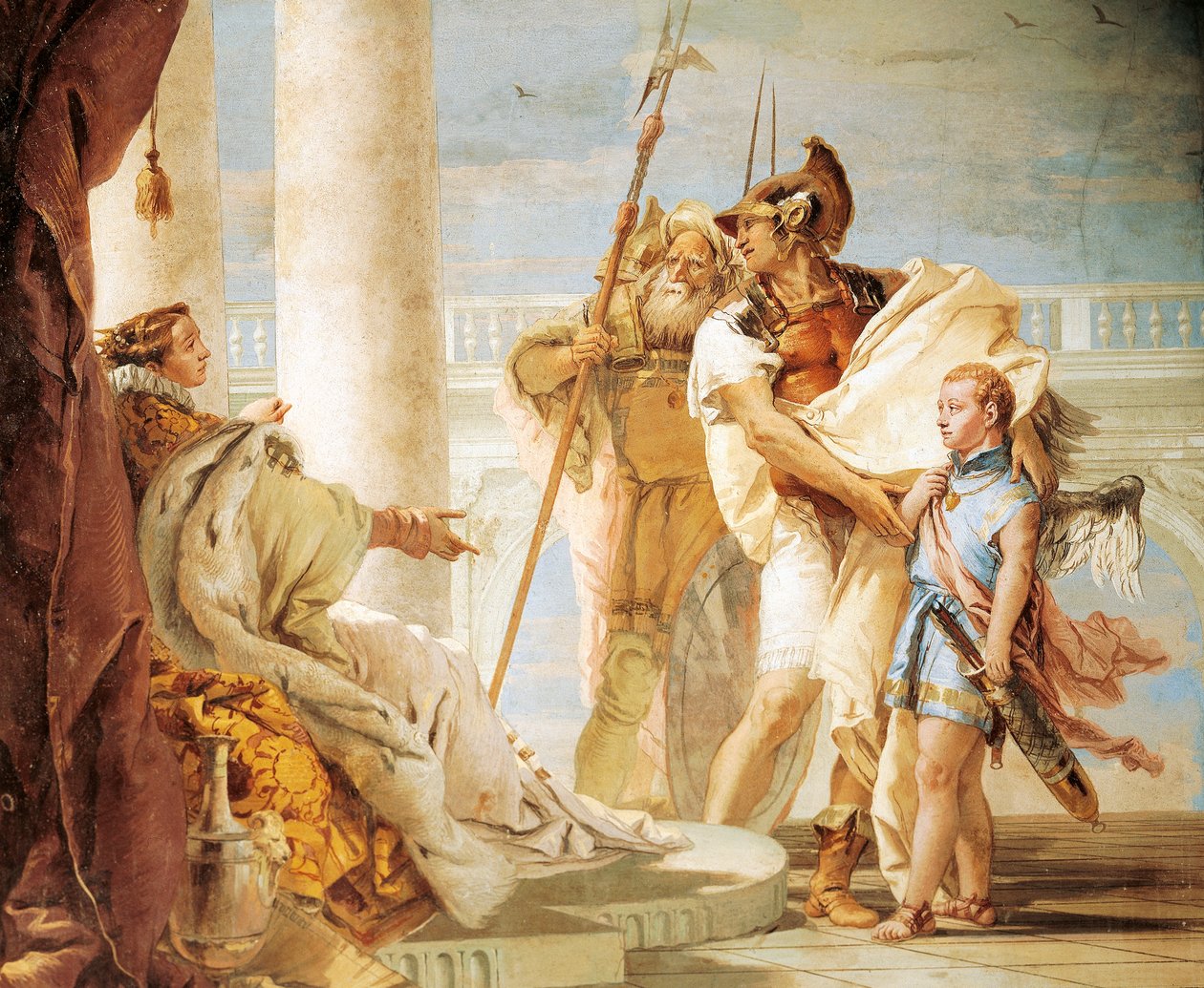 Énée introduisant Cupidon déguisé en Ascagne à Didon - Giovanni Battista Tiepolo