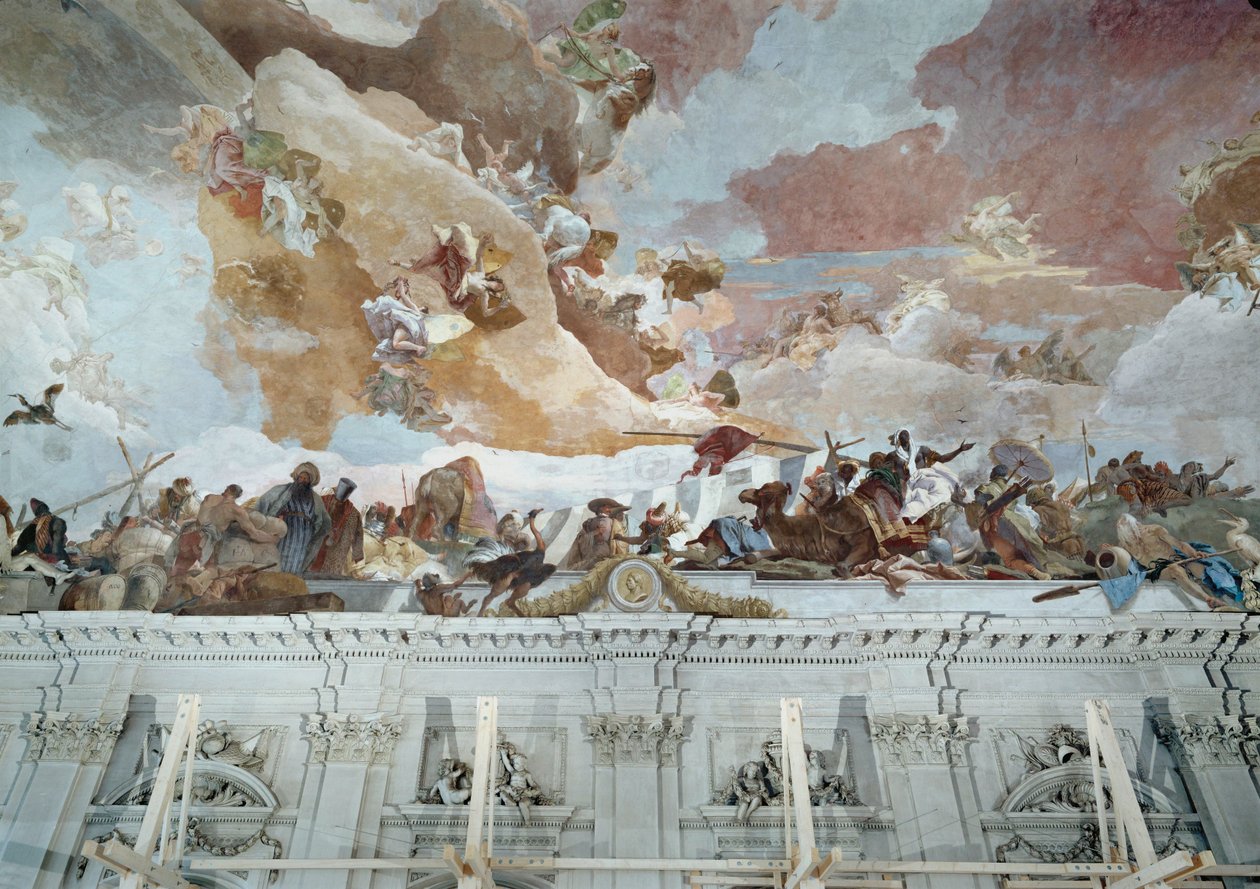 Afrique, détail de la fresque du plafond ... (fresque) - Giovanni Battista (1696 1770) Tiepolo