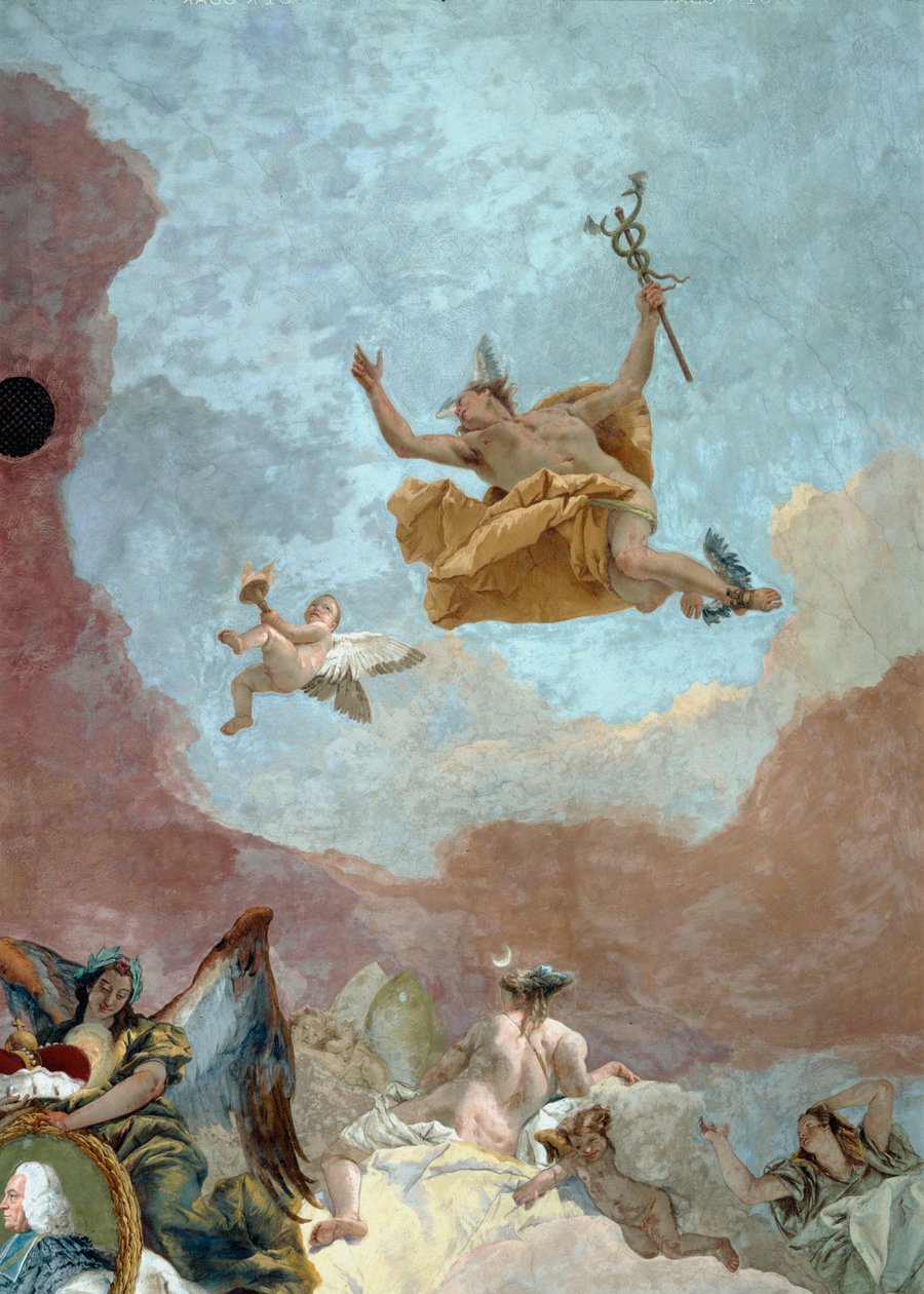 Mercure, messager des dieux ... (fresque) - Giovanni Battista (1696 1770) Tiepolo