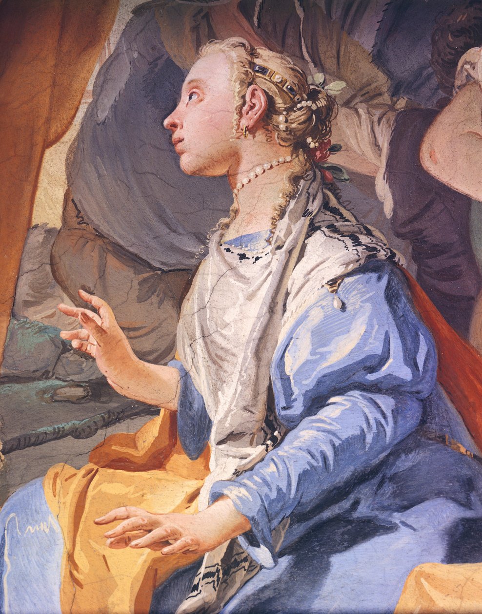 Rachel cachant des idoles, par Giambattista Tiepolo, fresque, Palais de l