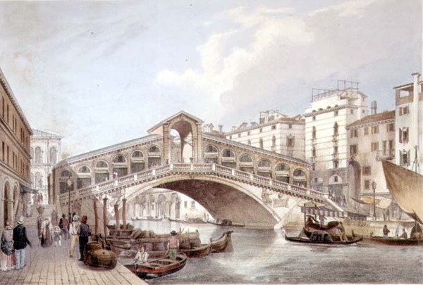 Le Pont du Rialto, Venise, gravé par Lefevre - Giovanni Battista (after) Cecchini
