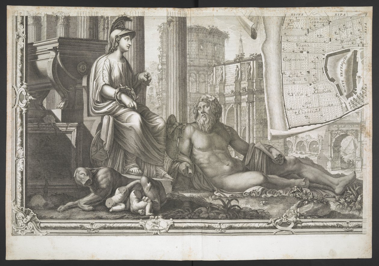 Figures et sculptures, de Nuova Pianta di Roma, data in luce de G. Nolli - Giovanni Battista (after) Nolli
