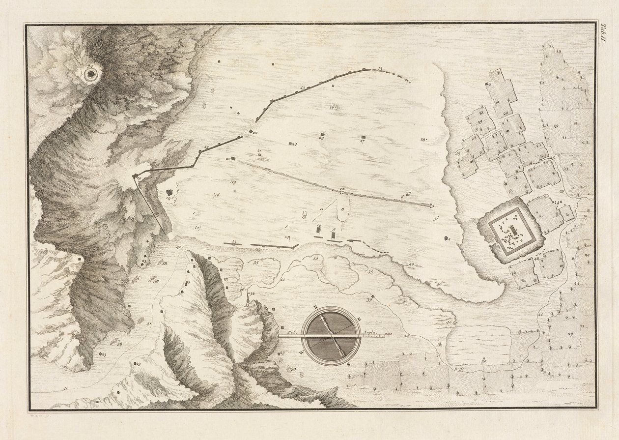 Plan géométrique de la ville en ruines de Palmyre, 1753 - Giovanni Battista 1712 86 after Borra