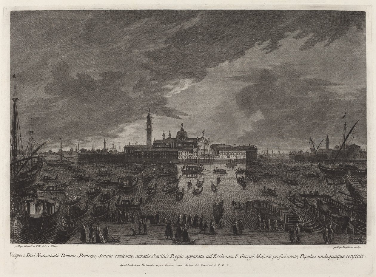 Procession de la veille de Noël à San Giorgio Maggiore - Giovanni Battista Brustolon after Giovanni Battista Moretti