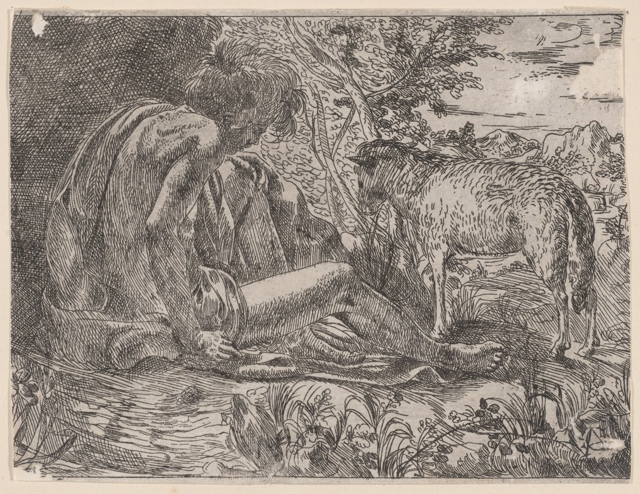 Saint Jean-Baptiste avec un agneau - Giovanni Battista Caracciolo