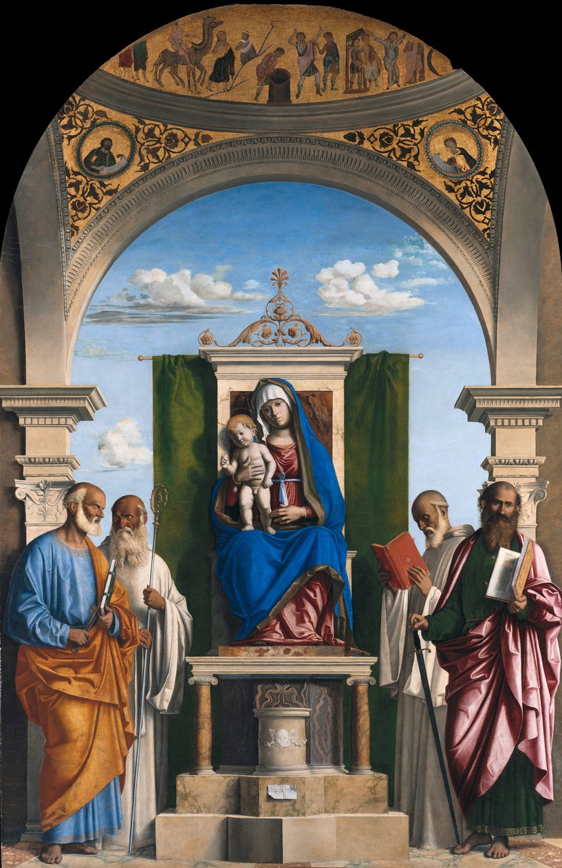 Vierge trônant avec l