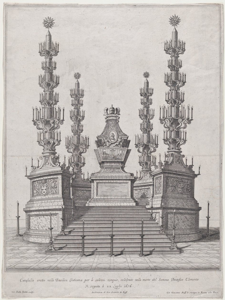 Catafalque pour le pape Clément X, structure centrale au sommet d