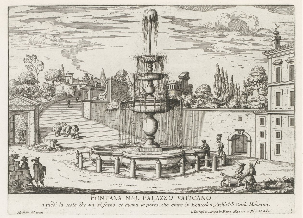 Fontaine au Vatican (Fontane di Roma) - Giovanni Battista Falda