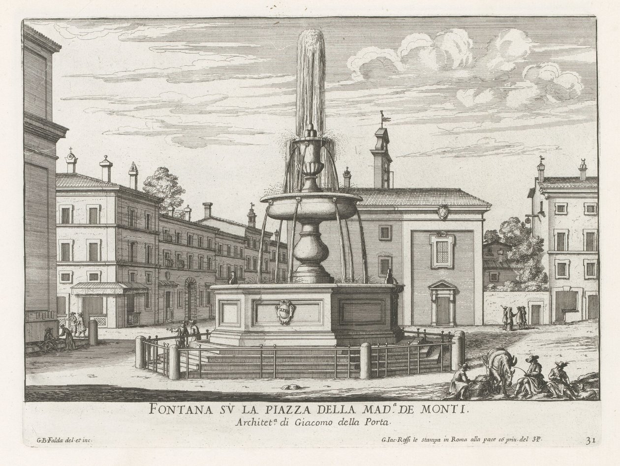 Fontaine sur la Piazza della Madonna dei Monti à Rome - Giovanni Battista Falda