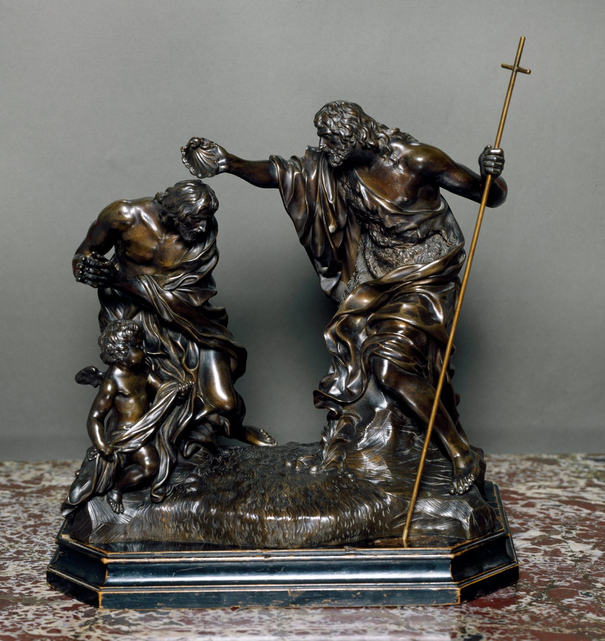 Le baptême de Jésus. Sculpture en bronze - Giovanni Battista Foggini