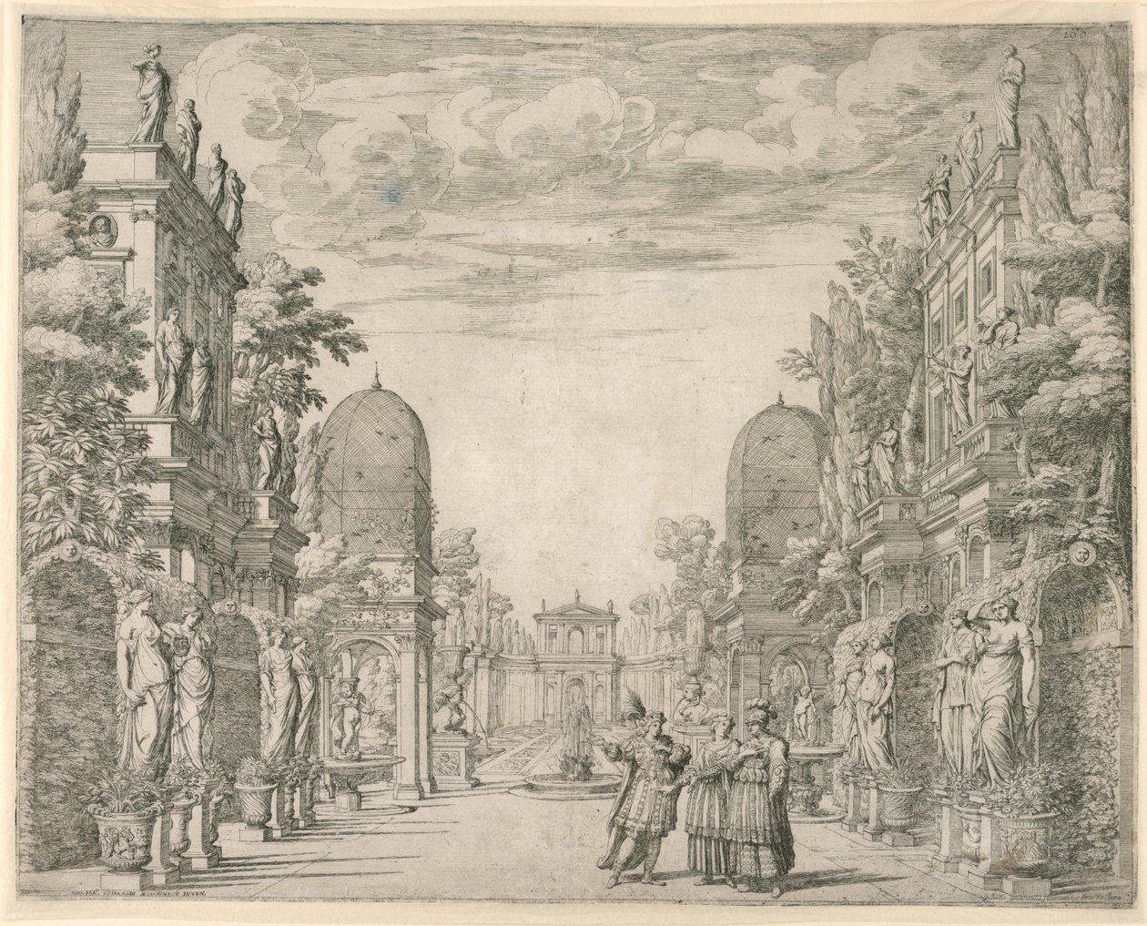 Décor de scène pour la scène 3, "La Vita Humana overo," de "Il Trionfo della Pieta" - Giovanni Battista Galestruzzi