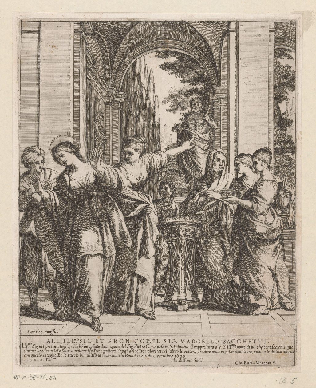 Sainte Viviane refuse de sacrifier aux dieux païens - Giovanni Battista Mercati