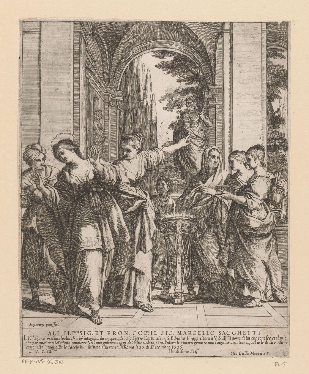 Sainte Viviane refuse de sacrifier aux dieux païens - Giovanni Battista Mercati