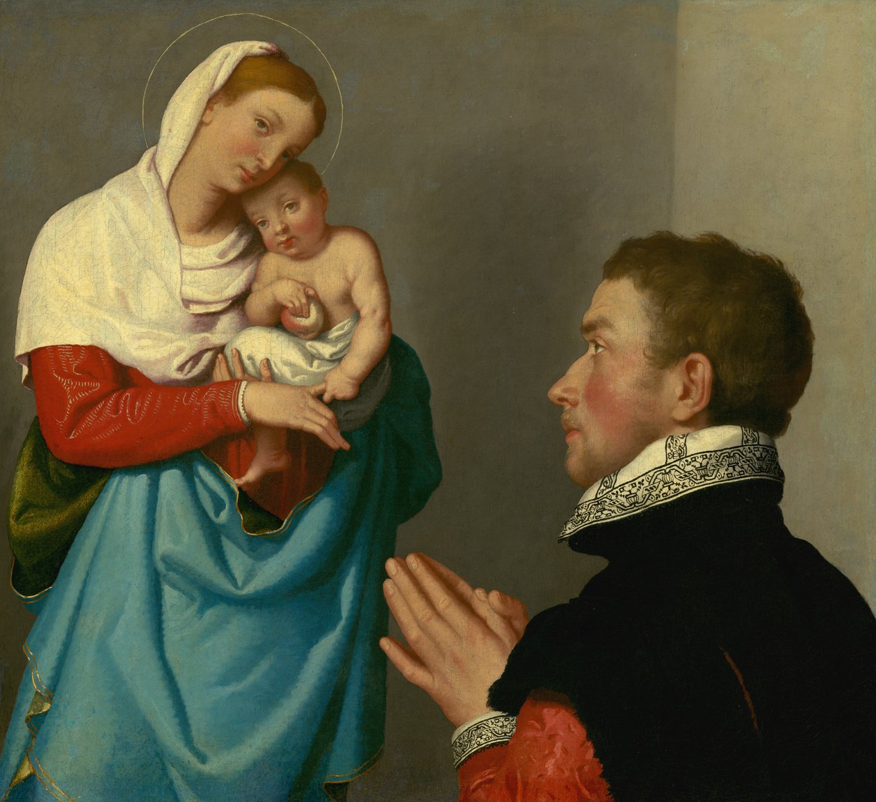 Un gentilhomme en adoration devant la Madone - Giovanni Battista Moroni