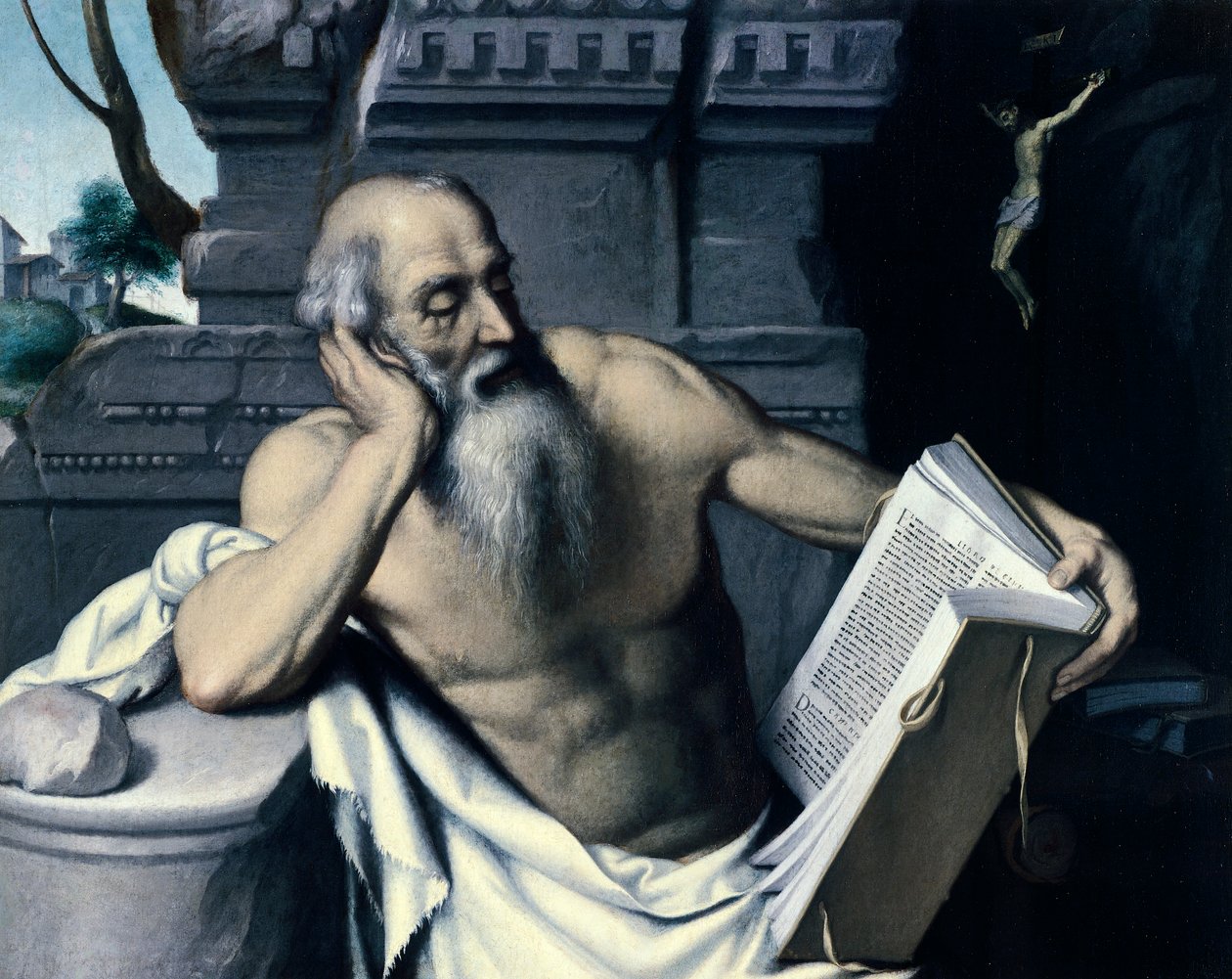 Saint Jérôme méditant ou lisant - Giovanni Battista Moroni
