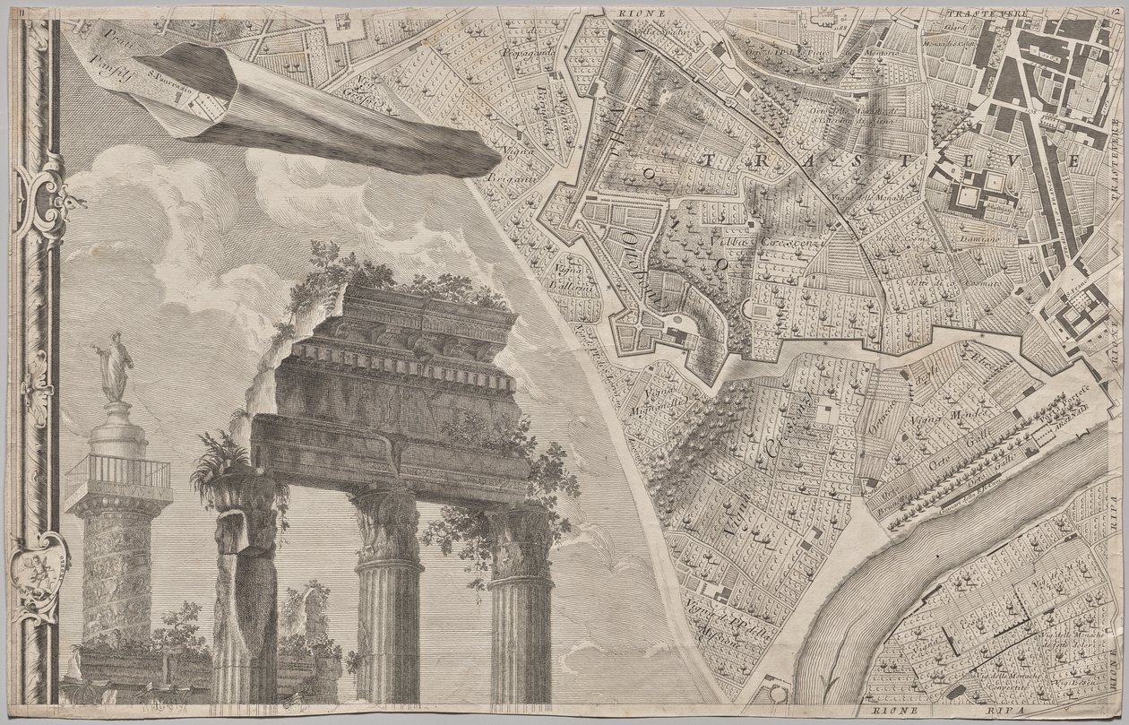Nuova pianta di Roma data in luce da Giambattista Nolli l’année MDCCXLVII, connue sous le nom de La Pianta Grande di Roma - Giovanni Battista Nolli