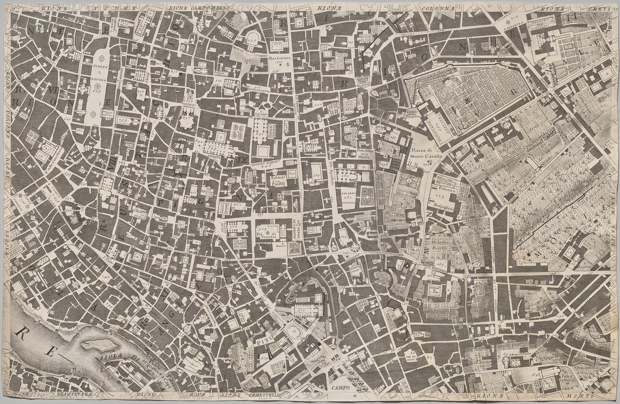 Nuova pianta di Roma data in luce da Giambattista Nolli l’année MDCCXLVII, connue sous le nom de La Pianta Grande di Roma - Giovanni Battista Nolli