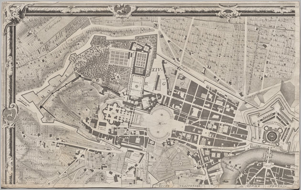Nuova pianta di Roma data in luce da Giambattista Nolli l’année MDCCXLVII, connue sous le nom de La Pianta Grande di Roma - Giovanni Battista Nolli