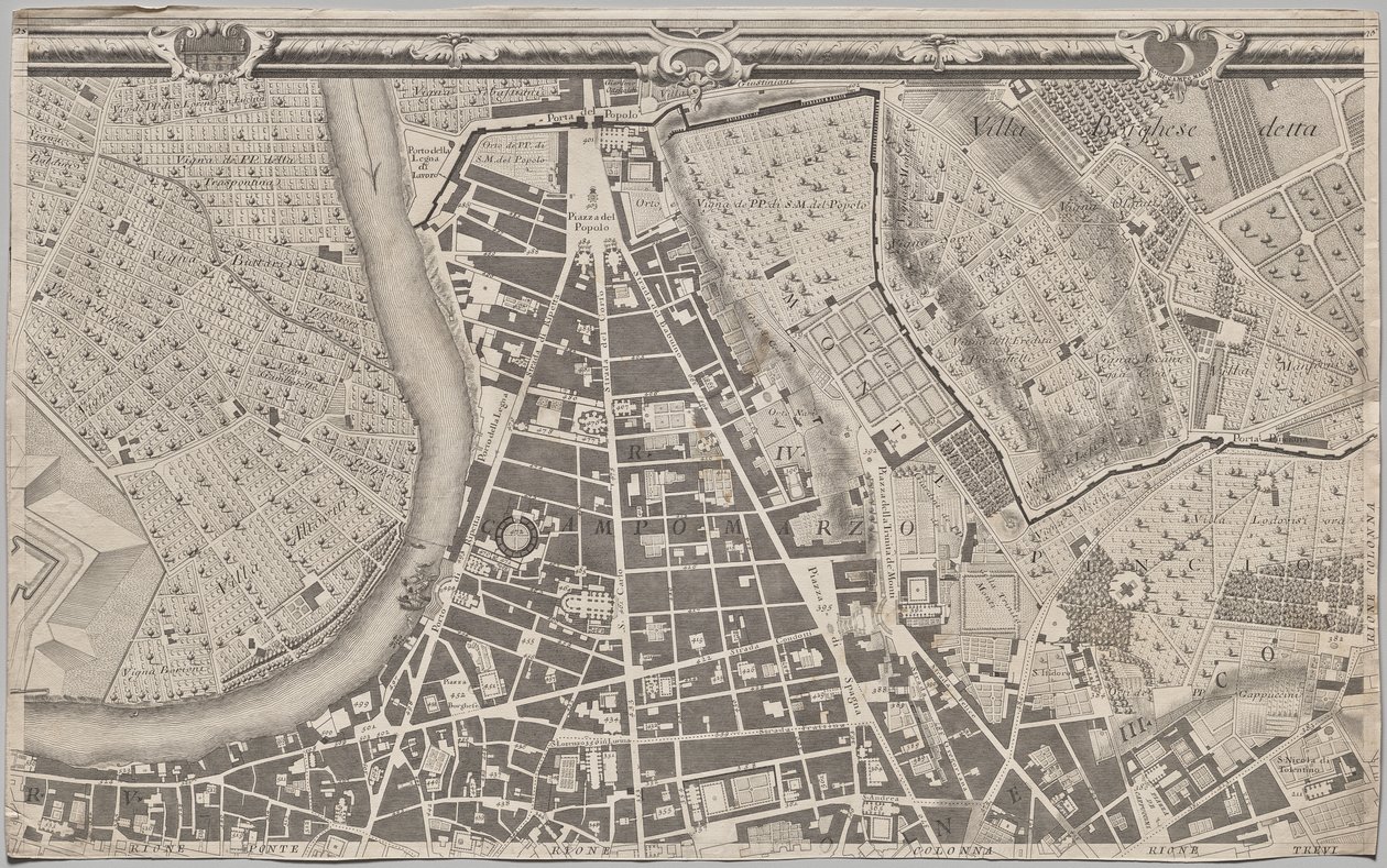 Nuova pianta di Roma data in luce da Giambattista Nolli l’année MDCCXLVII, connue sous le nom de La Pianta Grande di Roma - Giovanni Battista Nolli