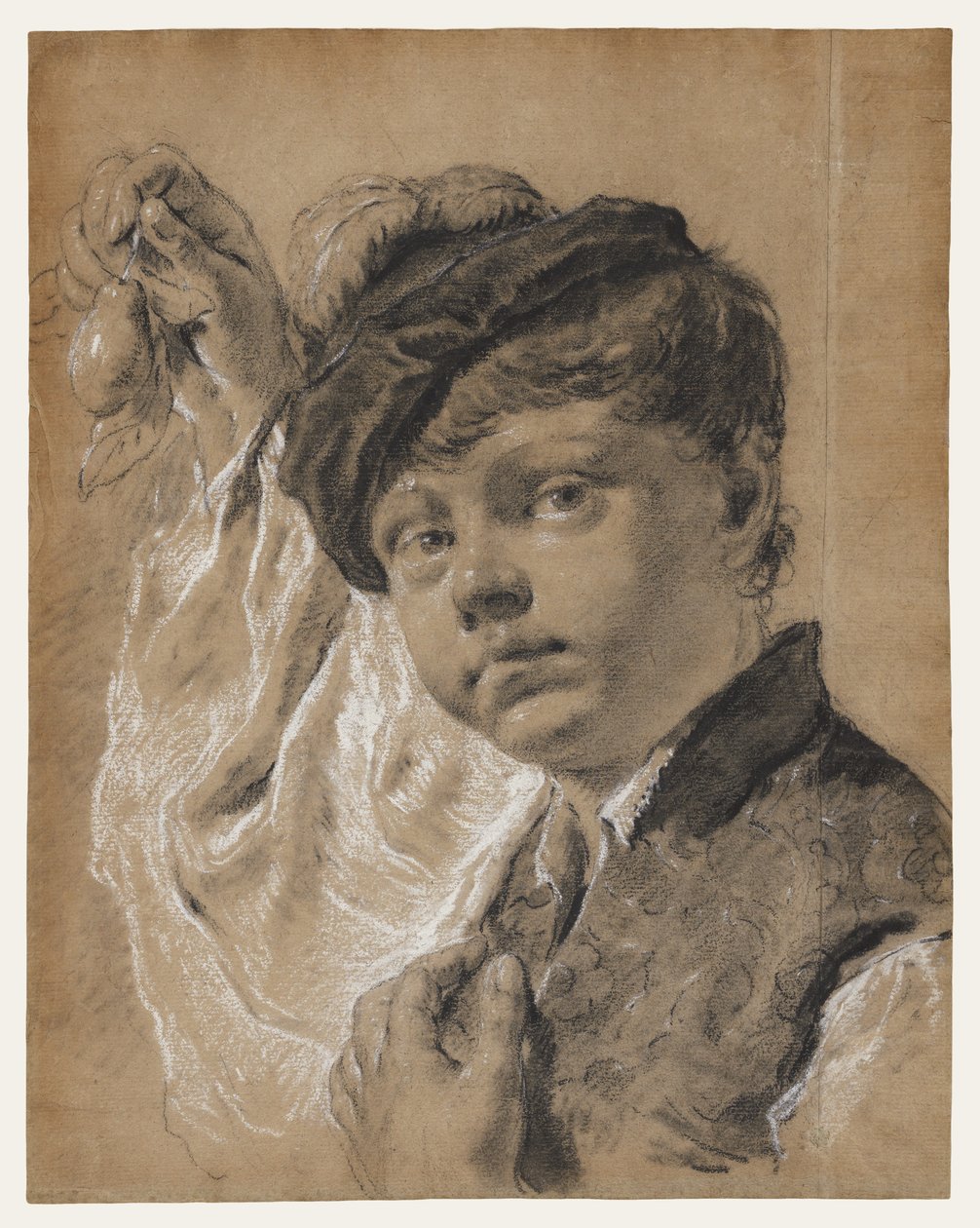 Un garçon tenant une poire (Giacomo Piazzetta ) - Giovanni Battista Piazzetta