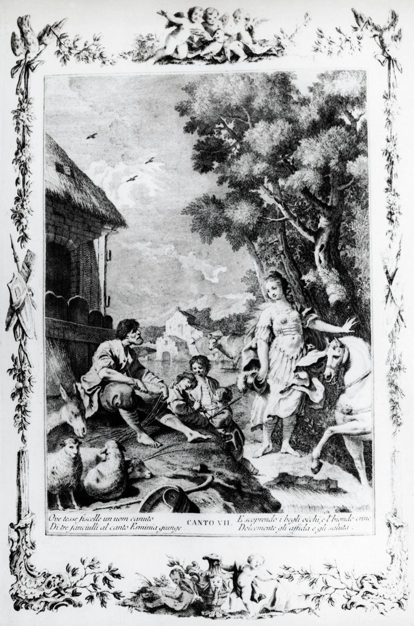 Erminia accueillie par un berger, chant VII, Jérusalem délivrée - Giovanni Battista Piazzetta