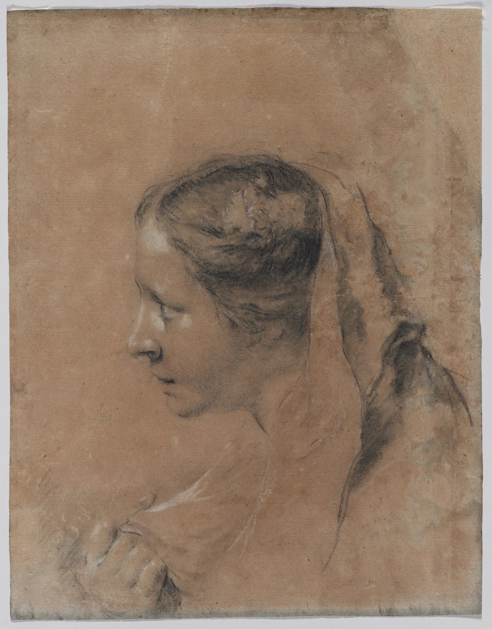 Tête de femme de profil avec un foulard - Giovanni Battista Piazzetta