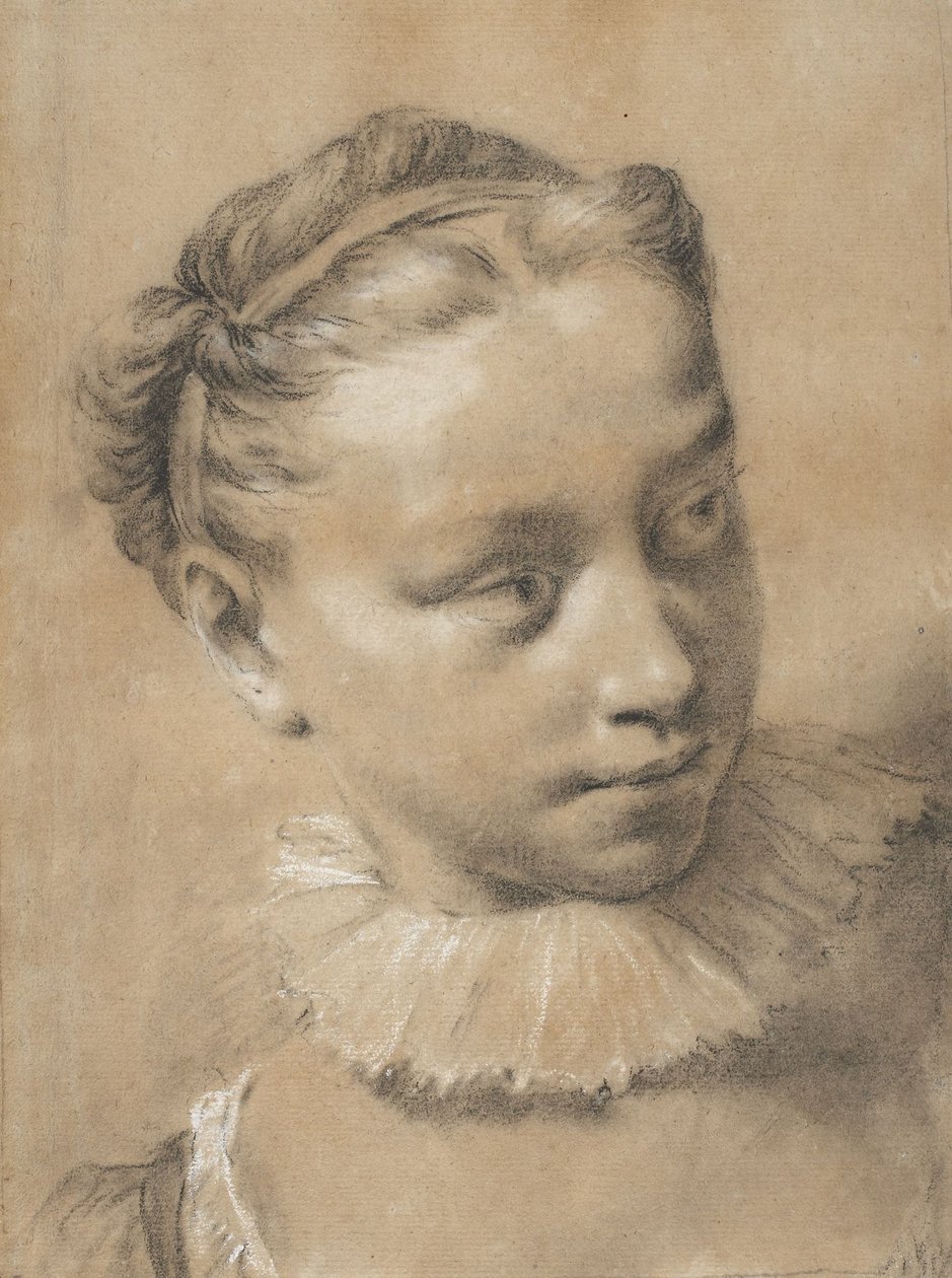 Jeune fille portant une fraise - Giovanni Battista Piazzetta
