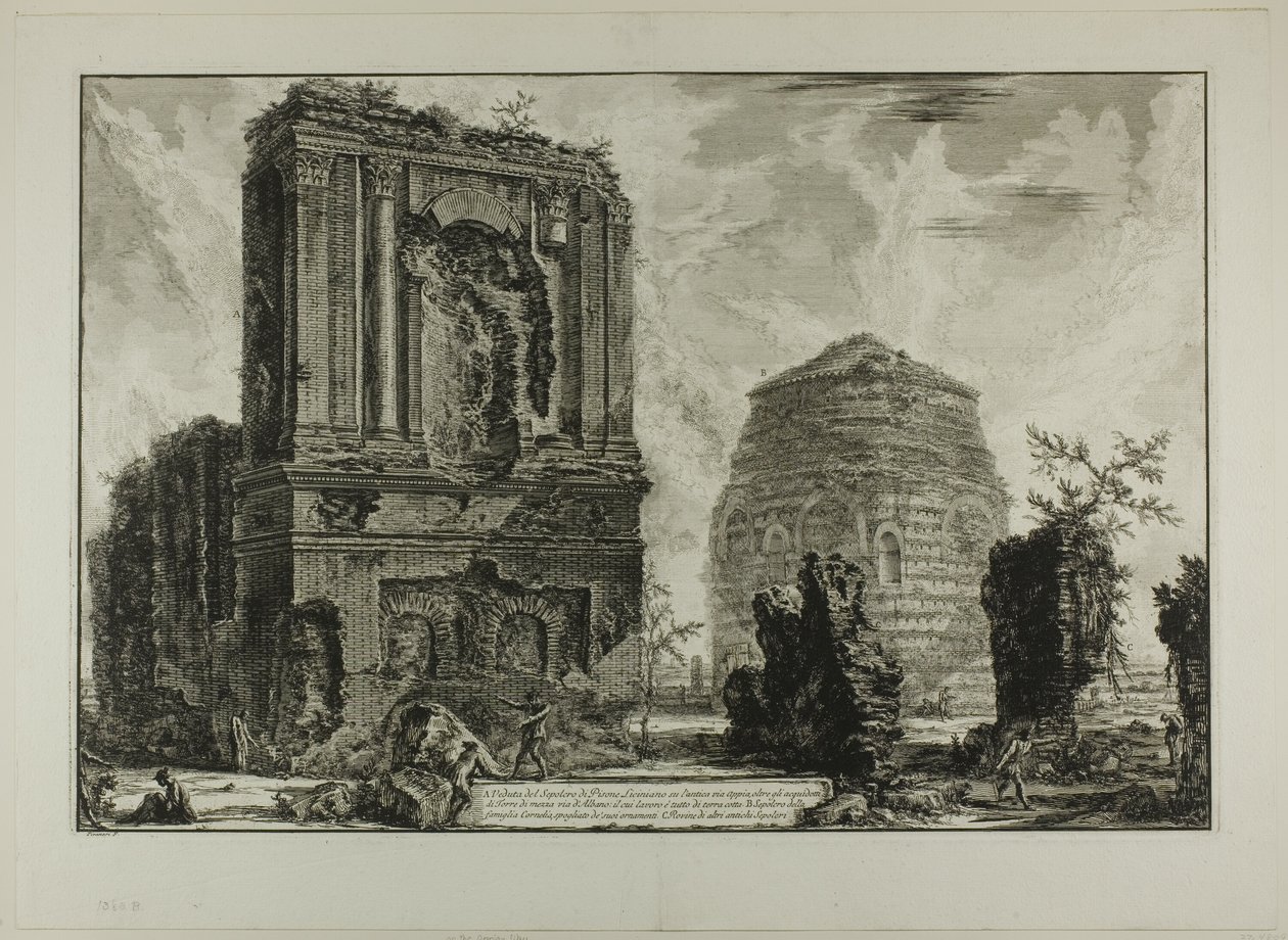 A. Vue du tombeau de Licinianus Piso sur l