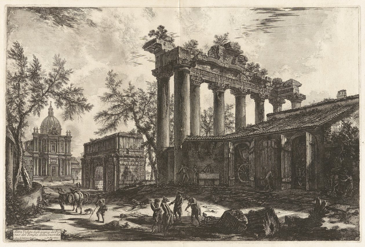 Autre vue des vestiges du pronaos du temple de la Concorde (le temple de Saturne avec l