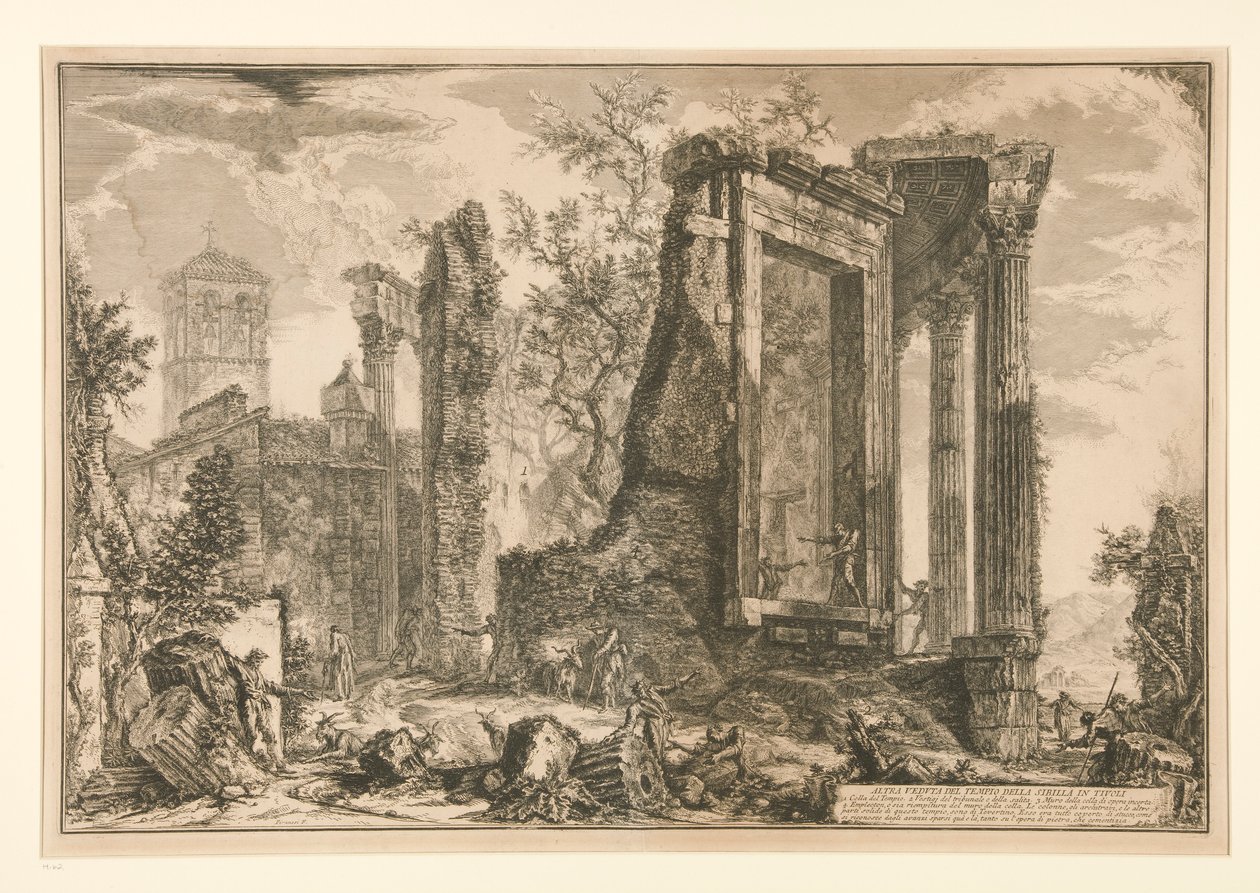 Autre vue du Temple de la Sibylle à Tivoli, de Vedute di Roma - Giovanni Battista Piranesi