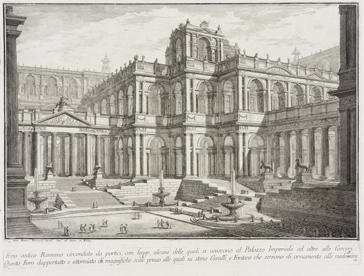 Forum antique entouré de portiques, c.1743 - Giovanni Battista Piranesi