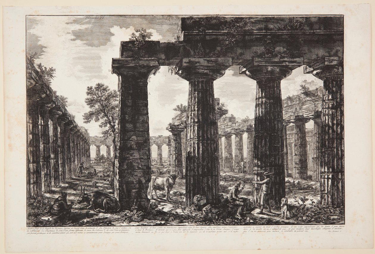 Autre vue de la façade du pronaos dessinée et décrite dans la planche V [...] - Giovanni Battista Piranesi