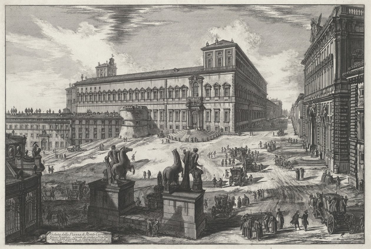 Vue de la Piazza di Monte Cavallo (tirée de : Vedute di Roma) - Giovanni Battista Piranesi