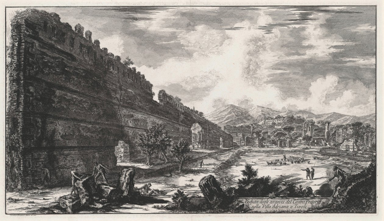 Vue des vestiges du Castro Pretorio dans la villa d
