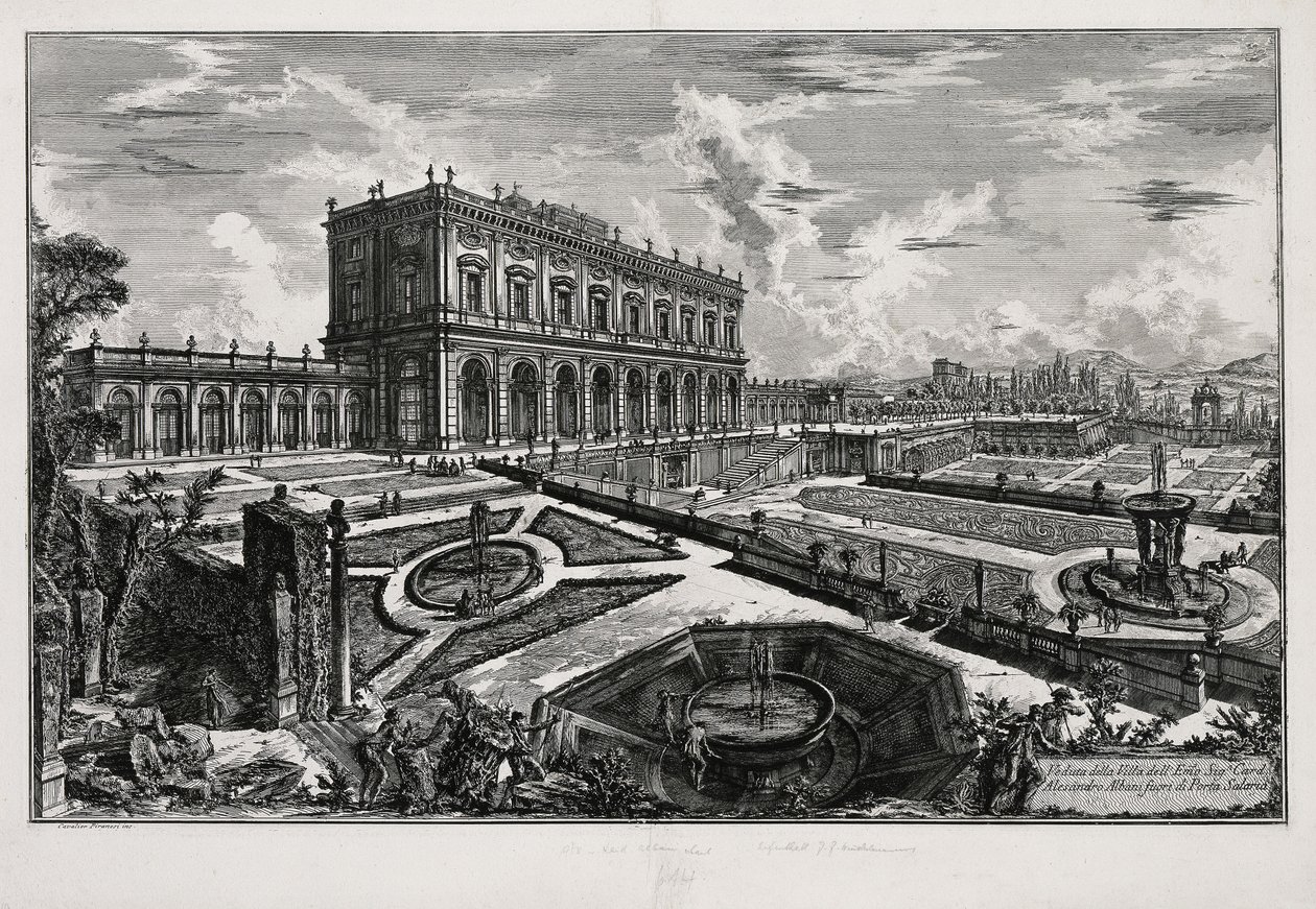 Vue de la Villa Albani devant la Porta Salaria (de : Vedute di Roma) - Giovanni Battista Piranesi